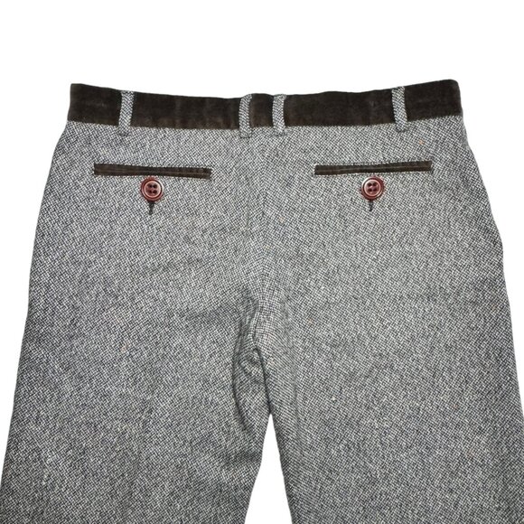 NWT D&G Dolce & Gabbana Short Capri Pants Sz 4 Brown Wool Tweed Cuffed Preppy - Picture 5 of 13